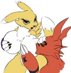 breasts digimon female guilmon interspecies renamon scalie seii3 zxx3