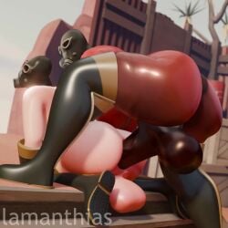 2futas 3d anal anal_sex big_ass big_balls big_penis fempyro futanari gas_mask lamanthias latex_suit tagme team_fortress_2 video