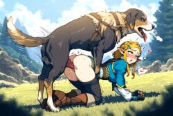 ai_generated canine doggy_style interspecies knot princess_zelda the_legend_of_zelda zoophilia zoophilia