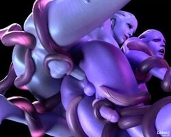 2girls 3d anal anal_sex animated aria_t'loak asari ass balls big_breasts big_penis blue_eyes blue_skin breasts cock-tail dickgirl erection feet futa futa_on_futa futanari intersex interspecies large_breasts large_penis liara_t'soni likkezg mass_effect nipples penetration penis sex sound source_filmmaker tentacle tentacle_on_futa tentacle_sex tentacles video