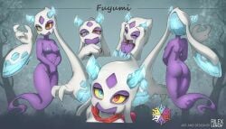 anthro blue_eyes froslass furry kemono oc pokémon_(species) pokemon pokemon_(species) purple_body reference_sheet rilex_lenov tagme white_hair