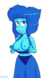 1girls blue_hair blue_skin breasts female female_only flashing gem_(species) lapis_lazuli_(steven_universe) large_breasts mrcrabx10 solo solo_female steven_universe tagme