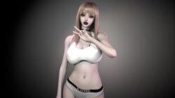 3d 3d_(artwork) black_lips black_lipstick blacked blacked_clothing blonde_hair bra choker crashbanditkut eyebrow_piercing eyebrows eyelashes female female_focus goth goth_girl hair heart heart_choker heart_symbol lipstick long_eyelashes long_hair makeup mascara navel navel_piercing nose_piercing peace_sign queen_of_spades queen_of_spades_symbol queen_of_spades_tattoo shorts spade_tattoo tattoo tattoo_on_chest tattoo_on_face tattoos underwear veins veiny_arms virt-a-mate virtamate white_bra white_panties