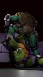 brother_(lore) brothers_(lore) donatello_(tmnt) duo furniture hi_res incest_(lore) kneeling kneeling_oral_position leg_grab male male/male michelangelo_(tmnt) on_one_knee oral reptile scalie sex shell sibling_(lore) sitting sofa sticks_(artist) teenage_mutant_ninja_turtles turtle