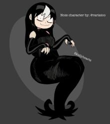 1girls 2024 2025 2d 2d_(artwork) black_dress black_hair dress female grey_background jpeg jpg long_hair noss_the_nosferatu_(crap-man) original original_character skullyhearts solo solo_female tagme