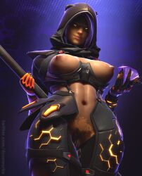 1boy 1girls 3d 4k apex_legends blender blender_(software) blender_eevee breasts dark-skinned_female dzooworks female female_focus highres large_breasts latina loba_(apex_legends) nude nude_female orange_eyes partially_clothed purple_hair pussy pussy_juice pussy_juice_drip respawn_entertainment solo_focus thick thick_ass thick_thighs torn_clothes torn_clothing video_games watermark