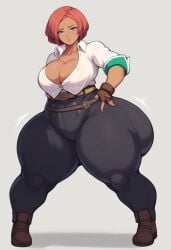 ai_generated big_ass big_breasts bottom_heavy giovanna_(guilty_gear) guilty_gear guilty_gear_strive gvukub huge_ass thick_thighs wide_hips