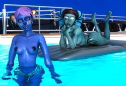 3d aayla_secura airress3d_(3d-modeller) clone_wars exhibitionism pantoran pollonix13 pool riyo_chuchi ship star_wars star_wars:_the_clone_wars summer topless water wet yacht