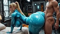 1boy ai_generated bent_over big_ass big_breasts bodysuit female huge_ass jiggle jiggling_ass jiggling_breasts samus_aran sex shiny_clothes side_view tagme thick_thighs video vilacrym zero_suit_samus