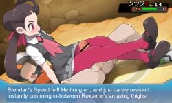 1boy 1boy1girl brendan_(pokemon) competitive_intercourse competitive_sex female gameplay_mechanics health_bar kim_da-yoon pokemon pokemon_battle pokemon_oras pokemon_rse roxanne_(pokemon) sexfight straight