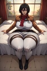 ai_generated animeprovider attack_on_titan breasts_bigger_than_head mikasa_ackerman tagme thick_thighs