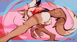 2025 anthro ass balls biped bottomless bottomless_anthro bottomless_male brown_body brown_fur canid canine canis cantio_(lawyerdog) claws clothed clothing coyote digital_media_(artwork) finger_claws flaccid fur genitals hi_res humanoid_genitalia humanoid_penis lawyerdog male male_anthro mammal multicolored_body multicolored_fur penis solo tan_body tan_fur white_balls white_body white_fur