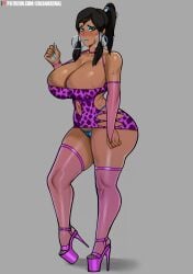 1girls avatar_the_last_airbender background big_breasts big_thighs bimbo blue_eyeshadow blue_lipstick blue_nails breasts coldarsenal dark_skin dialogue earrings edit edited eyeshadow female fishnet_gloves fishnet_legwear fishnets gray_background heels high_heels hips hoop_earrings huge_breasts korra legwear lipstick makeup milf nail_polish nickelodeon no_text prostitution sexy skimpy_clothes skimpy_dress skimpy_outfit the_legend_of_korra thick_thighs