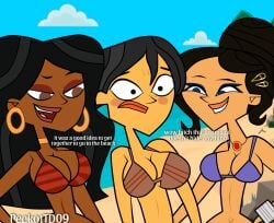 beach bikini dark-skinned_female disventure_camp female_only jasmine_johnson jazz kristal_(disventure_camp) peckottd09 reality_resort shocked_expression the_million_game_academy victoria_moore youtube