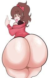 ass_bigger_than_head ass_out big_ass cup0fcoffeensfw fat_ass freckles_on_ass friday_night_funkin friday_night_funkin_mod friday_night_funkin_soft girlfriend_(friday_night_funkin) huge_ass silly silly_face soft_gf thick_thighs thighs tied_hair tongue_out