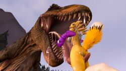 3d animal_genitalia animal_penis ass balls breasts breath canine cum digimon dinosaur drooling equine_penis fox horsecock intersex large_breasts licking mammal nervous nude penis pygmalion_(artist) renamon saliva size_difference slobber source_filmmaker steam teeth theropod tongue tongue_out tyrannosaurus_rex