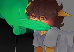 1x1x1x1 1x1x1x1_(forsaken) balls blush chicken dripping fluffy_hair forsaken_(roblox) gay green_body heart-shaped_pupils keicoo penis precum roblox roblox_game robloxian self_upload shedletsky shedletsky_(forsaken) tagme veiny_penis yellow_skin