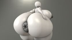 3d back_view behind_view big_ass big_breasts donut_anus figure lordscrubart rear_view sideboob template