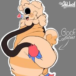 1boy cute cute_male dandy's_world fat_ass femboy femboy_only goob_(dandy's_world) happy holding_ass huge_ass looking_at_viewer male male_only odd_boll tail