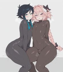 ai_generated astolfo_(fate) fate_(series) femboy genshin_impact heavy_breathing meupfem naughty_face otoko_no_ko tagme venti_(genshin_impact) very_sweaty yaoi