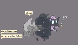 aliasing anal anal_fluids anal_sex animated anus ass avian balls big_balls big_butt big_penis black_body blue_eyes bodily_fluids candle clothed clothing deadlock dialogue digital_media_(artwork) duo english_text gameplay_mechanics genitals glistening glistening_balls glistening_body glistening_butt glistening_genitalia glistening_penis grey_background grey_body hat headgear headwear holding_object huge_butt huge_cock humanoid lit_candle looking_at_another loop lying male male/male male_penetrated male_penetrating male_penetrating_male night_cap no_pupils nude nxyitn on_side partially_clothed pattern_clothing pattern_hat pattern_headgear pattern_headwear penetration penis pink_clothing profanity puffy_anus questionable_consent raised_leg rem_(deadlock) sex simple_background smile stomach_bulge striped_clothing striped_hat striped_headgear striped_headwear stripes tail talking_to_another text text_box thick_thighs valve vein veiny_penis