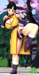 3d asian_female breasts chichi dragon_ball_z female female_only fighting_pose kennyb0mber_(artist) mature_female milf no_nudity older_female puffy_pussy tagme vagina