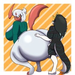 1boy 1boy1girl 1girl1boy 1girls absol amber_eyes balls big_ass big_balls big_breasts big_penis black_body bottomless breasts bubble_butt cleavage clothing commission commissioner_upload dragon duo female furry green_clothing huge_ass huge_balls huge_breasts huge_cock hyper hyper_ass hyper_butt jaycario_(artist) looking_at_viewer male male/female milf multicolored_body nintendo penis pokemon pokemon_(species) sex shiny_pokemon tagme thick_thighs véréne_(anascarfan2) white_body white_fur wide_hips xurilis_kisinagi