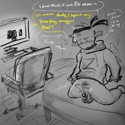 a_regect bandana blush cuntboy dialogue dildo gaming_room hoodie korebreaker looking_down mcyt minecraft minecraft_arg minecraft_youtubers pussy pussy_hair pussy_juice regect_(a_regect) self_upload sketch twitch twitch.tv twitch_streamer twitter twitter_username youtube youtuber youtubers ze_(a_regect)