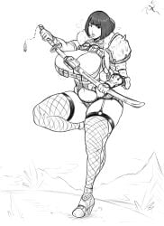 1girls armor big_breasts bikini_armor bob_cut breasts character_design cleavage curvaceous curvy curvy_body curvy_female curvy_figure dragon elder_scrolls fantasy fantasy_armor fantasy_armour fantasy_character fishnet fishnet_clothing fishnet_legwear fishnet_stockings fishnet_thighhighs fishnets franktonius garter_belt garter_straps high_heels highheels katana lace lingerie midriff oc original original_character pouch pouches scantily_clad skimpy skimpy_armor skimpy_clothes skimpy_outfit skyrim solo the_elder_scrolls the_elder_scrolls_v:_skyrim thick_thighs wyvern yuhna_silkenbottom