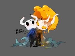 2025 2_horns anthro arm_around_partner arm_around_waist arm_hug arthropod black_body black_eyes black_fluid blue_cloak blue_clothing blush blush_lines bodily_fluids broken_vessel chinese_text cloak clothing cracked_face digital_media_(artwork) duo ejaculation female female/female finger_fuck fingering genital_fluids green_cloak green_clothing grey_background grinding grinding_on_leg heart_symbol hollow_knight_(franchise) horn hug incest_(lore) infected_(species) insects looking_at_viewer looking_up lost_kin_(hollow_knight) motion_lines nonbinary_(lore) orange_eyes orange_fluids orange_slime oxide_cat puddle sex shaded sibling_(lore) sibling_incest simple_background slime standing standing_sex straddling straddling_leg team_cherry text the_knight_(hollow_knight) translation_request vaginal_fluids vaginal_fluids_on_hand vaginal_fluids_on_leg vaginal_fluids_puddle vaginal_penetration vaginal_squirting vessel_(species) white_head