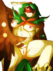 1girls anthro areolae ass avian beak bird breasts claws clitoris decidueye erect_nipples feathers feet female female_decidueye female_only freelime half-closed_eyes navel nintendo nipples nude orange_eyes owl pokemon pokemon_sm pussy simple_background solo spread_legs video_games vines white_background wings