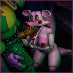 1:1 1boy 1boy1girl 2026 3d 3d_(artwork) 3d_animation 3d_model 3d_render animatronic arctic_fox clothing crocodile crocodilian duo female five_nights_at_freddy's five_nights_at_freddy's:_security_breach five_nights_at_freddy's_2 fnaf fnaf2 fox licking licking_penis looking_at_another male/female mangle_(fnaf) mayvil mayvil_(artist) montgomery_gator_(fnaf) nsfw nude nude_female oral oral_sex prisma3d robot robot_anthro robot_boy robot_girl robot_penis scottgames ship shipping steel_wool_studios touching_balls true_fox white_body yellow_eyes