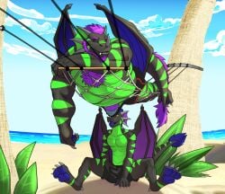 age_difference anthro anthro_on_anthro barazoku beach beard belly biceps big_bulge big_muscles big_penis body_hair bulge bulge_on_face chest_hair claws closed_eyes clothing cloud crome day digitigrade dragon duo european_mythology facial_hair father father_and_child father_and_son frill_(anatomy) genitals hair hammock hi_res horn huge_muscles humanoid_genitalia humanoid_penis incest leaf lying male male/male mature_anthro mature_male musclegut muscular muscular_anthro muscular_male mythological_creature mythological_scalie mythology on_front open_mouth open_smile outside palm_tree parent parent_and_child parent_and_son pawpads pecs penis penis_base plant pubes sand scales scalie seaside sex seyrmo shadow sitting size_difference sky sleep_sex sleeping smile son swimming_trunks swimwear teeth tongue tongue_out tree vein water western_dragon wings zach_(crome)