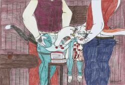 1girls 2boys anthro big_ass big_breasts blood_in_mouth blood_stain blowjob blue_eyes bouncing_breasts brown_nose bullet_hole corpse_fuck dead dead_eyes doggy_style doggy_style_position earrings exposed_ass exposed_breasts exposed_pussy eyeshadow female_death fox_girl furry grabbing_ass grabbing_from_behind grabbing_head gunshot gunshot_wound guro marlon64 necrophilia oral_sex ripped_clothing ripped_leotard rolling_eyes sex_from_behind short_hair shot snuff threesome top_lift traditional_drawing_(artwork) vaginal_sex white_body white_fur white_hair wild_west