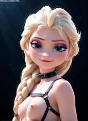 1girls 2d 3d ai_generated athletic athletic_female big_ass big_breasts big_eyes blonde_female blonde_hair blue_eyes bondage bondage_outfit braid breasts chest choker curvy curvy_figure cute cute_face detailed disney elsa_(frozen) exposed_breasts eyelashes eyeshadow female female_only fit fit_female focus frozen_(film) frozen_2 harness high_quality large_breasts leash legs light-skinned_female light_skin lips lipstic looking_at_viewer makeup mascara nero100 nipples on_leash pale-skinned_female pale_skin perky_breasts pet_play posing restrained seductive seductive_look skinny skinny_girl stable_diffusion tagme thighs thin_female thin_waist tied_up