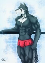 1boy 2018 abs anthro artist_logo artist_name artist_signature bath bathtub black_body black_fur blue_eyes canid canid_humanoid canine canine_humanoid darkdragon563 darky_ryu dated face_markings face_tattoo fur furloid furry humanoid male marking_below_eyes markings muscular muscular_anthro muscular_male pecs simple_background solo solo_focus solo_male tattoo tattoos two-tone_body two-tone_fur utau white_fur wolf wolf_humanoid