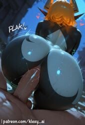 1boy 1girls ai_generated ass blonde_hair blush bouncing_ass closed_mouth curvy fangs female female_focus female_on_top grabbing heart hi_res hips imp imp_midna interspecies klexyai light-skinned_male light_skin looking_at_viewer midna nintendo nude one_eye_covered one_eye_obstructed outside penis penis_in_ass pointy_ears precum pussy pussy_juice red_eyes size_difference smile stimulation sweat sweatdrop the_legend_of_zelda the_legend_of_zelda:_twilight_princess twilight_princess uncensored watermark wide_hips yellow_sclera
