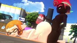 1boy 1girls 3d ambiguous_penetration animated ass ass_up better_version_at_source big_ass big_breasts big_penis breasts charlie_(grey_impact) completely_nude cyan_eyes dark-skinned_male dark_skin doggy_style fangs female implied_cum_inside inkling inkling_girl interracial interspecies large_ass leviantan581re light-skinned_female light_skin looking_at_another looking_back looking_pleasured loop male moaning moaning_in_pleasure nintendo nude octoling octoling_boy orange_eyes orange_hair penis pink_hair pleasure_face pointy_ears pompadour red_hair sex small_breasts smile sound sound_effects source_filmmaker splatoon splatoon_(series) stomach_bulge tagme tentacle_hair thick_thighs video