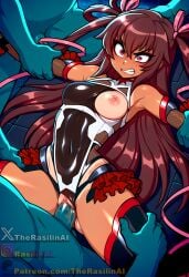 1girls ai_generated angry angry_expression angry_face arm_grab arms_grab bound bound_arms breasts brown_eyes brown_hair captured captured_female clenched_teeth dark-skinned_female dark_skin defeated defeated_female female forced long_hair mizuki_yukikaze navel nipples one_breast_out penetration rape rasilinai restrained restrained_arms sex small_breasts spread_arms spread_legs stable_diffusion tagme taimanin_(series) taimanin_yukikaze thighhighs thighs vaginal_penetration vaginal_sex