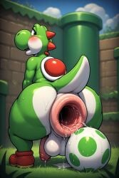 1boy after_egg_laying ai_generated anal_juice anthro anthro_only anus ass backsack balls ballsack big_anus blush egg furry furry_only furrypornaddiction gaped gaped_anus gaping gaping_anus grass green_body huge_anus huge_ass hyper hyper_anus male male_only mario_(series) nintendo outside penis perineum prolapse prolapsed prolapsed_anus puffy_anus rear_view scalie scalie_only solo solo_anthro solo_male spikes spikes_(anatomy) tail wet_anus white_body yoshi