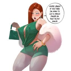 1girls 2girls aged_up ass assertive_female banjabu big_ass big_breasts big_thighs breasts curvaceous curvy curvy_figure designer_clothing digital_media_(artwork) disney dress elbow_gloves english_commentary english_text female full_body fully_clothed fur fur_clothing fur_stole fur_trim fusion fusion_character ginger_hair gravity_falls green_clothing green_dress handbag hat highres hips huge_ass huge_breasts huge_thighs large_ass large_breasts large_thighs light-skinned_female light_skin lipstick makeup mashup mature mature_female multiple_girls pacifica_northwest red_hair reverse_falls slim_waist straight thick thick_hips thick_legs thick_thighs thighs voluptuous waist wendy_corduroy wide_hips wide_thighs