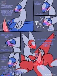 3:4 animal_genitalia animal_penis blush bodily_fluids brother_(lore) brother_and_sister_(lore) comic delphoxiscool drooling edging emenata english_description english_text eon_duo exclamation_point feral feral_only futanari generation_3_pokemon genital_fluids genital_slit genitals gynomorph hi_res in_heat intersex latias latios legendary_duo legendary_pokemon male masturbation nintendo penis pokemon pokemon_(species) precum question_mark red_eyes saliva shared_senses sibling_(lore) signature sister_(lore) solo sweat tapering_penis text yellow_eyes