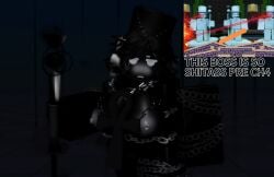 1girls 3d anonymous_artist areolae big_breasts black_skin blackmail_(the_battle_bricks) breasts character_request nipples roblox roblox_game roblox_studio tagme the_battle_bricks