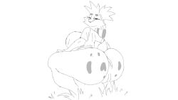 2d 2d_(artwork) 2d_animation 2d_artwork animated anthro ass breasts female hair lips monochrome patrick_weste_(artist) solo tagme twerk twerking video