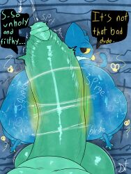 2026 2boys absurd_res anthro areola ass big_butt big_ears big_penis black_eyes blue_areola blue_ears blue_nipples blue_wings blush blush_lines cahetel_(plushtrapboyuwu) cat cute_fangs english_text fangs gay genitals glistening glistening_eyes green_body green_fur green_skin hi_res inverted_nipples kushiel_(plushtrapboyuwu) male mammal membrane_(anatomy) membranous_wings nipples noseless nude open_mouth open_smile original penis pink_tongue plushtrapboyuwu prosthetic prosthetic_leg prosthetic_limb smile solo teeth text thick_thighs tongue wide_hips wings yellow_sclera