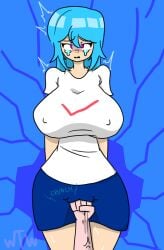 1boy 1girls artist_signature bangs beating beating_off big_breasts blue_hair breasts crying crying_with_eyes_open female female_focus female_only fist fisting friday_night_funkin friday_night_funkin_mod imminent_anal imminent_fellatio imminent_oral imminent_penetration imminent_rape imminent_sex imminent_vaginal pink_eyes punch punching punching_bag pussy sky_(friday_night_funkin) skyverse tremble_lines trembling trembling_legs vagina weaktoweast