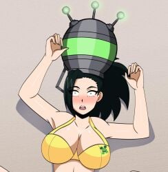 big_breasts blank_eyes boku_no_hero_academia censored dlobo777 hypnosis large_breasts legs_apart momo_yaoyorozu my_hero_academia tech_control