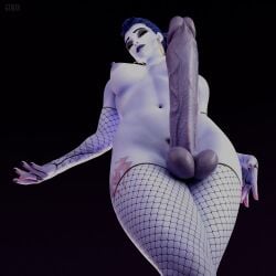 1futa 3d 3d_(artwork) 3d_model 3d_render balls ballsack big_penis blue_body blue_hair blue_skin breasts earrings erect_penis erection fishnets futa_only futanari gtmtr hard_penis huge_balls huge_cock large_penis looking_at_viewer low-angle_view nipples nyl_widowmaker overwatch overwatch_2 penis ponytail pose posing self_upload standing stockings tied_hair uncircumcised widowmaker