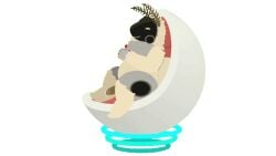 animated antennae_(anatomy) anthro arthropod arthropod_abdomen bodily_fluids casual_nudity fluffy gaming genital_fluids genitals hover_chair hybrid insects lepidopteran machine male male_only mocha_(tf2_demo_2004) moth penis precum protogen sitting solo tf2_demo_2004