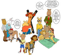 5girls 6boys anthro arthur_(series) arthur_read binky_barnes buster_baxter cub d.w._read darkstar emil_nigel_ratburn_iii female female_only fern_walters francine_frensky george muffy_crosswire sue_ellen_armstrong the_brain young